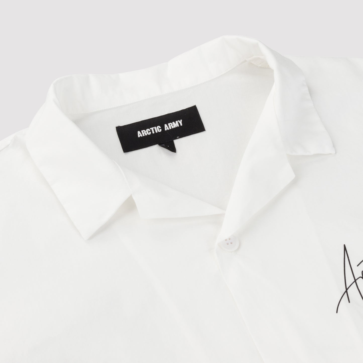 Script Bowling Shirt in White