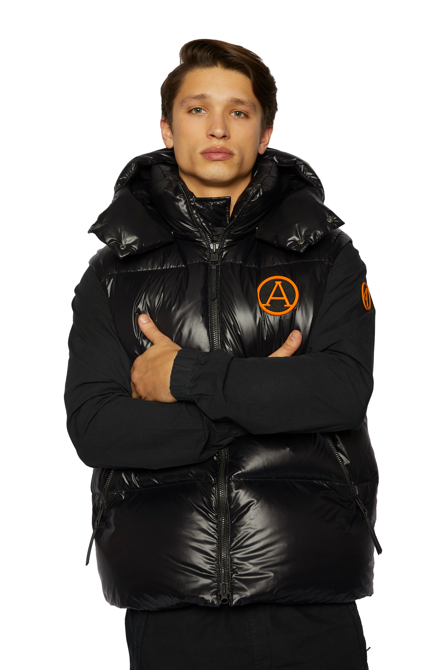 Men's Hooded Gilet in Black
