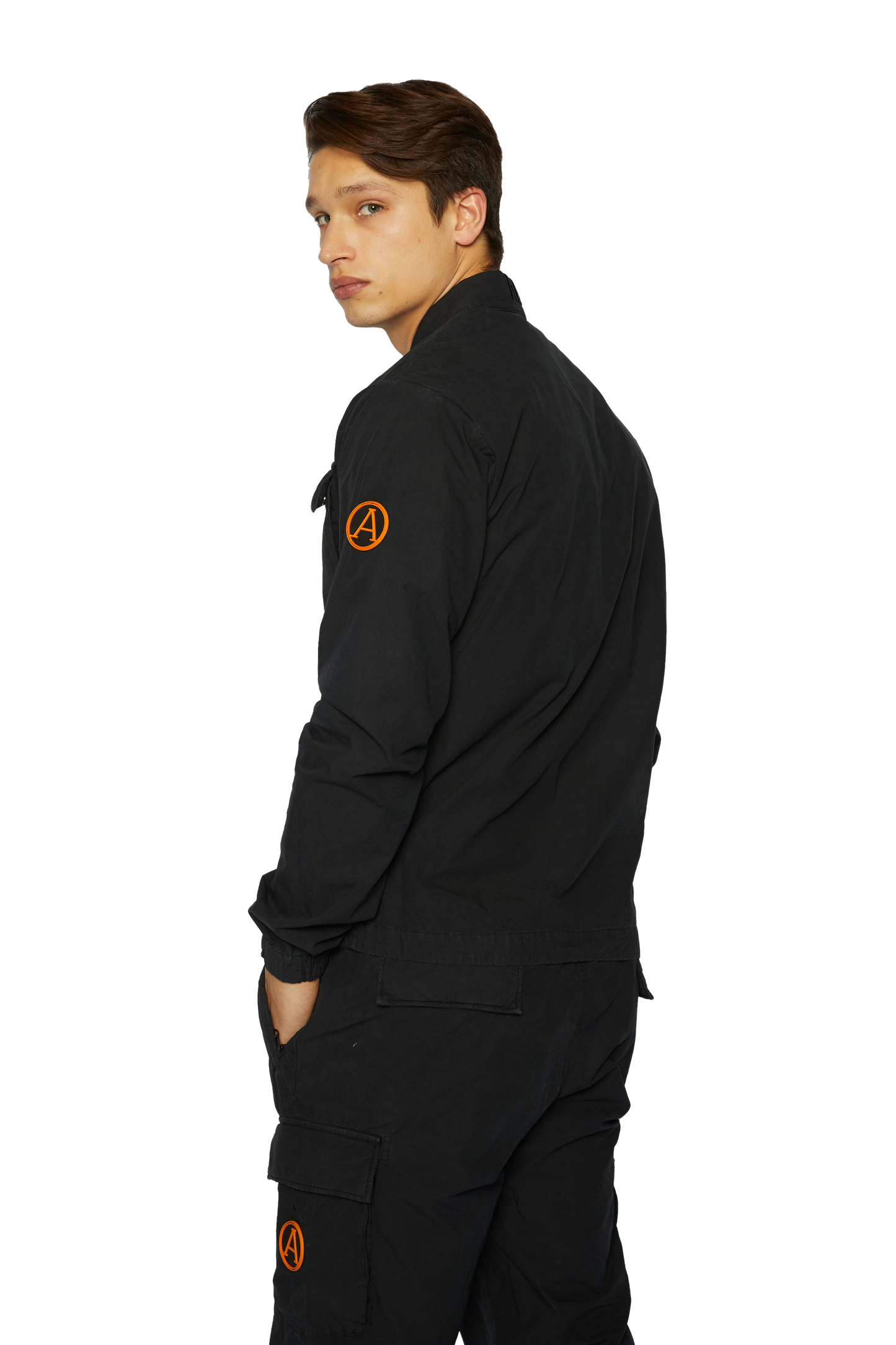 Men's Cargo Pocket LS Shirt in Washed Black