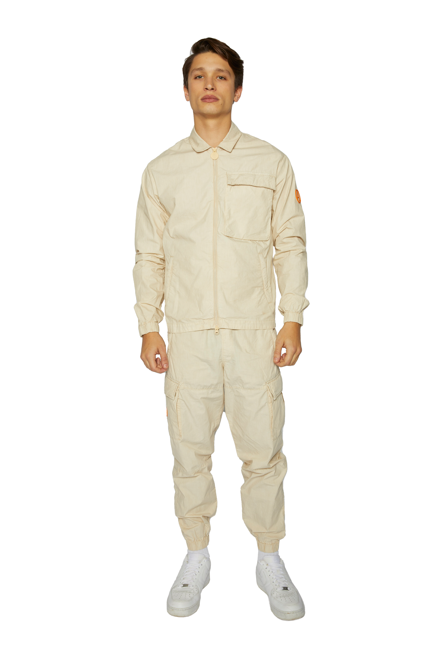 Men's Cargo Pocket LS Shirt in Washed Chalk