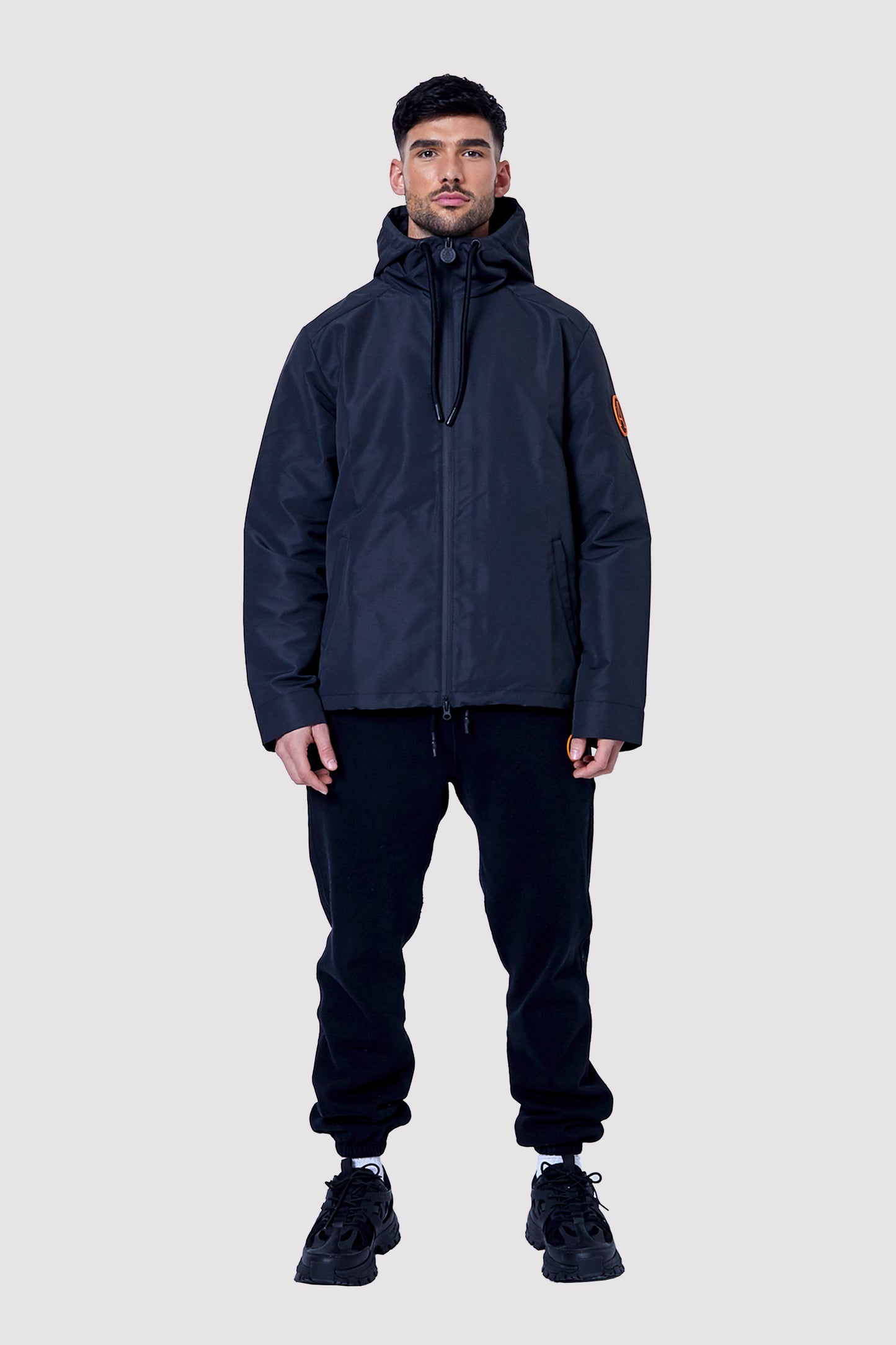Men's Zip Through Windbreaker in Black