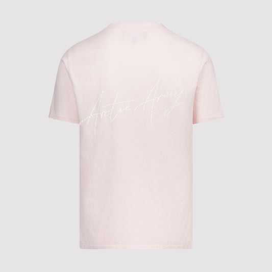 Script T-Shirt in Bleach Pink