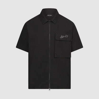 Script Cargo Shirt in Black