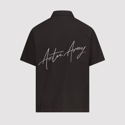 Script Cargo Shirt in Black