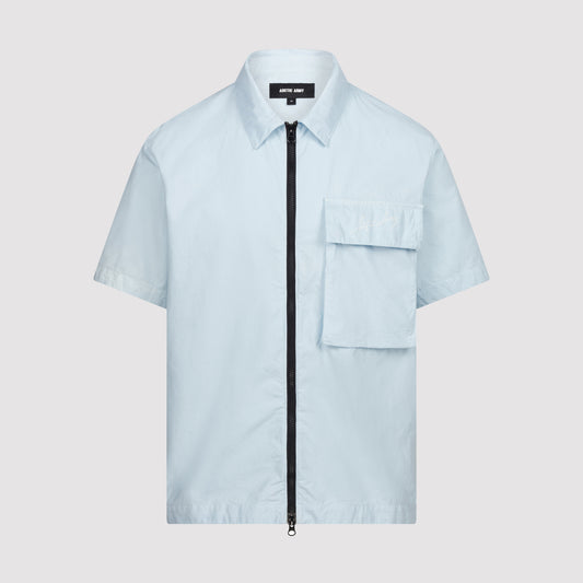 Script Cargo Shirt in Bleach Blue
