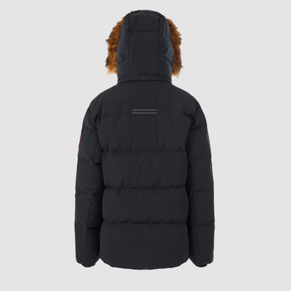 Men's Heavyweight Arctic Long Down Parka Jacket in Black