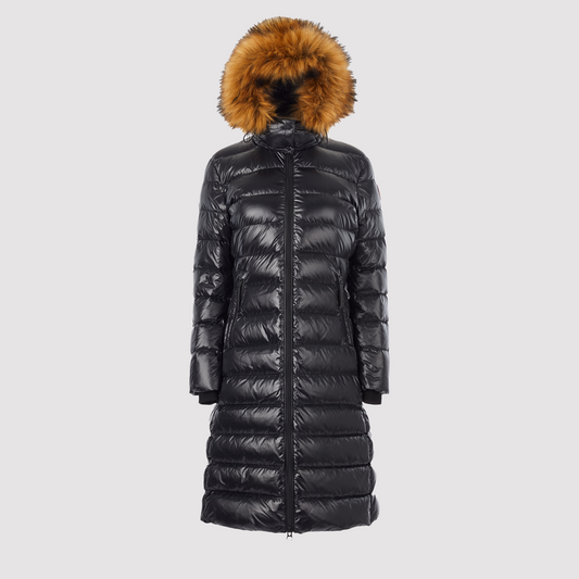 Women's Heavyweight Acrtic Long Puffer Jacket in Black