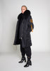 Women's Fur Lined Parka in Black