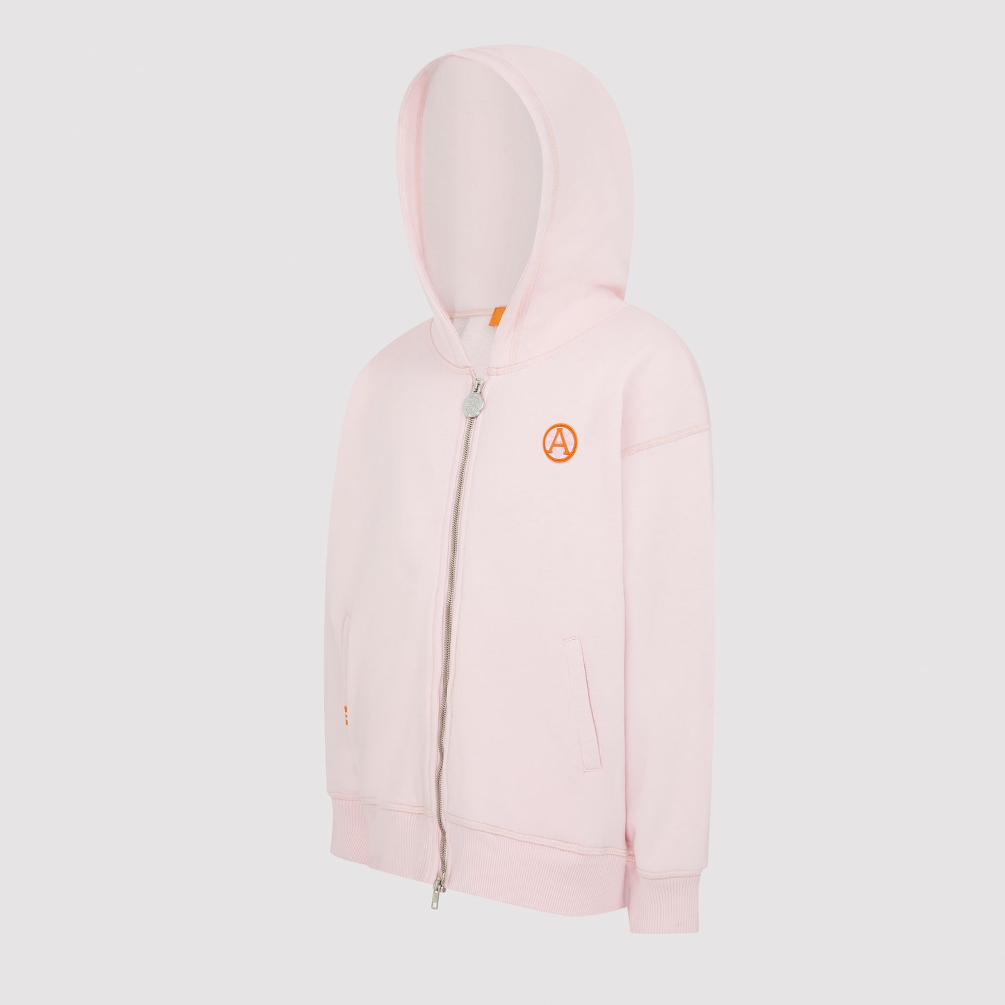 Kids Badge Hoodie in Baby Pink