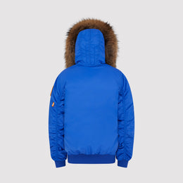 Kids Bomber with Fur in Cobalt Blue