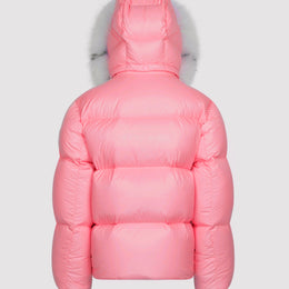 Women's Puffer with Fur in Pink