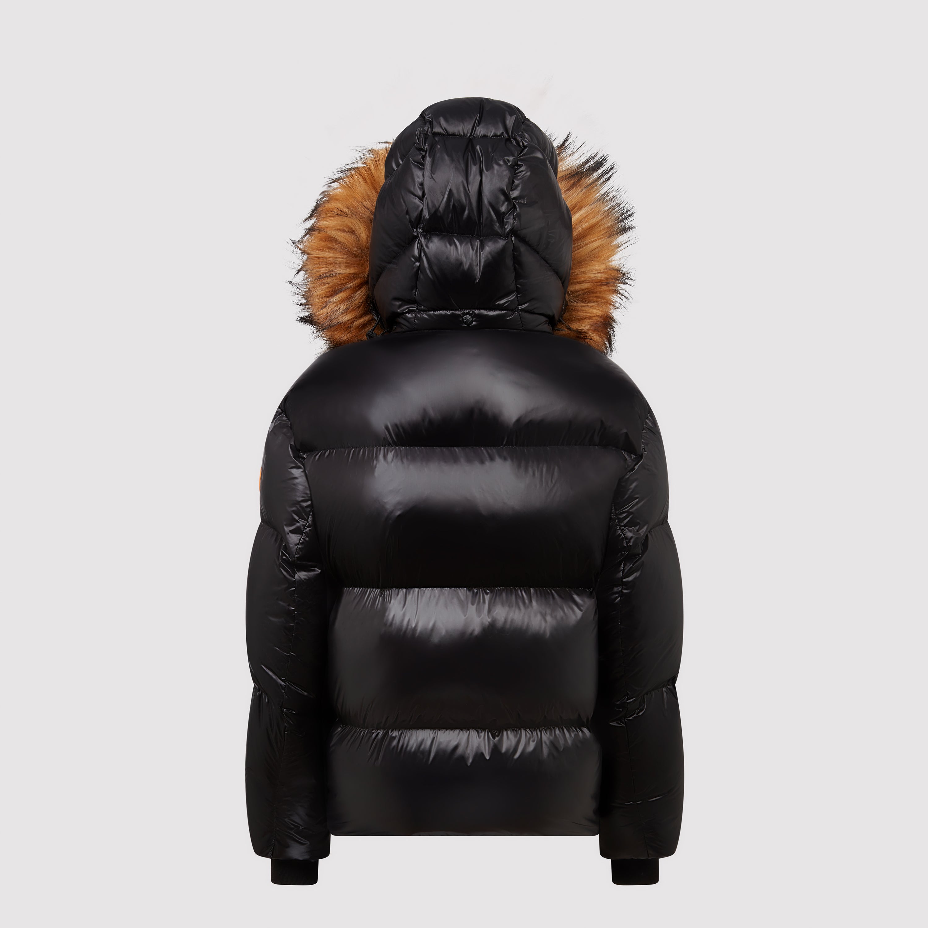 Women s Faux Fur Puffer in Black Natural Arctic Army