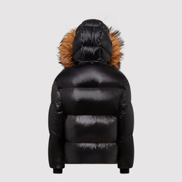 Women's Faux Fur Puffer in Black Natural