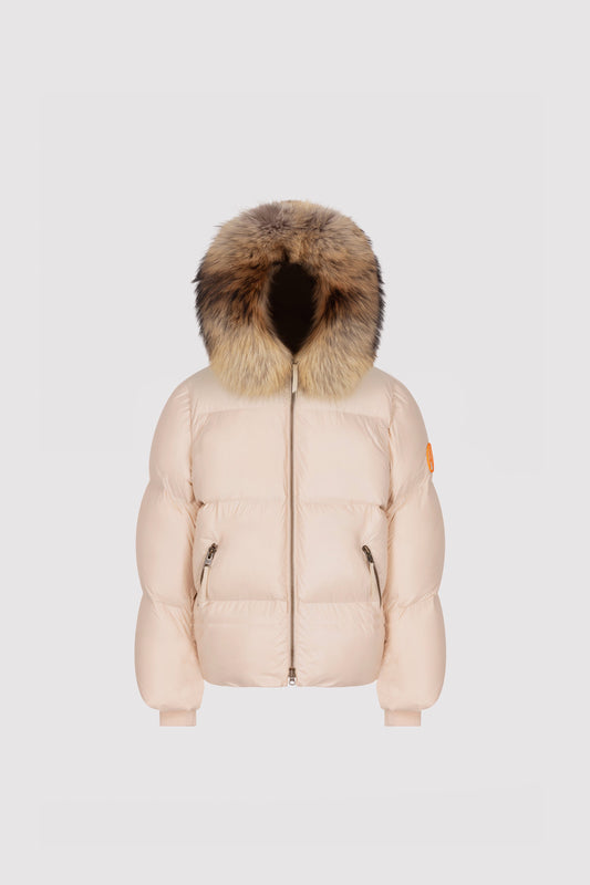 Kids Puffer with Fur in Chalk