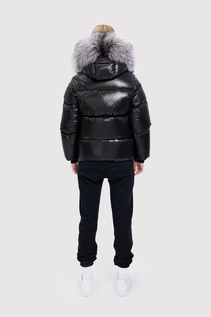 Women's Black Edition Puffer with Fur in Black