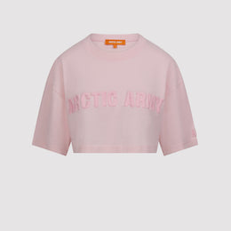 Women's 3D AA Cropped T-Shirt in Baby Pink