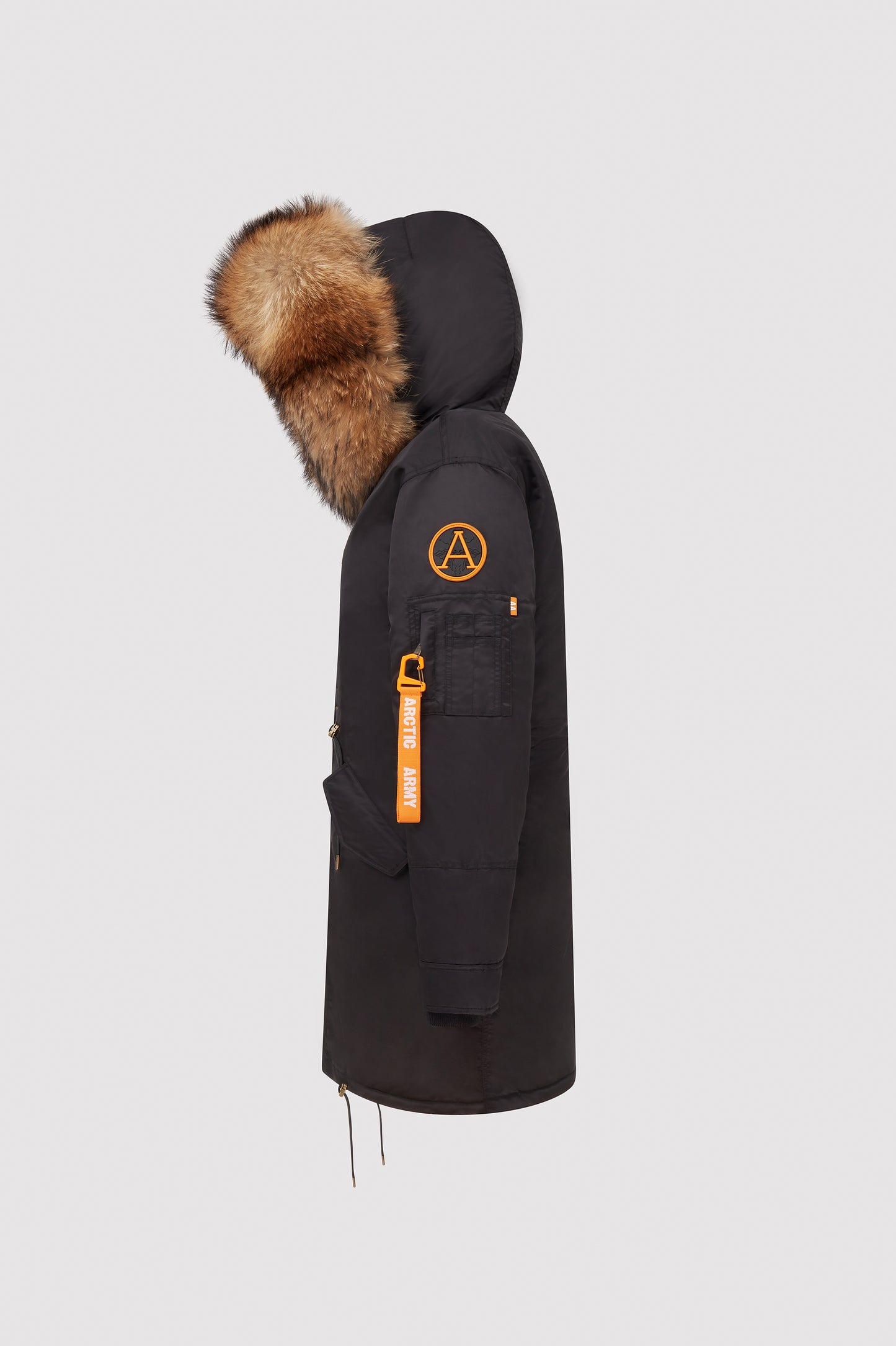 Women's Luxe Parka with Fur in Black