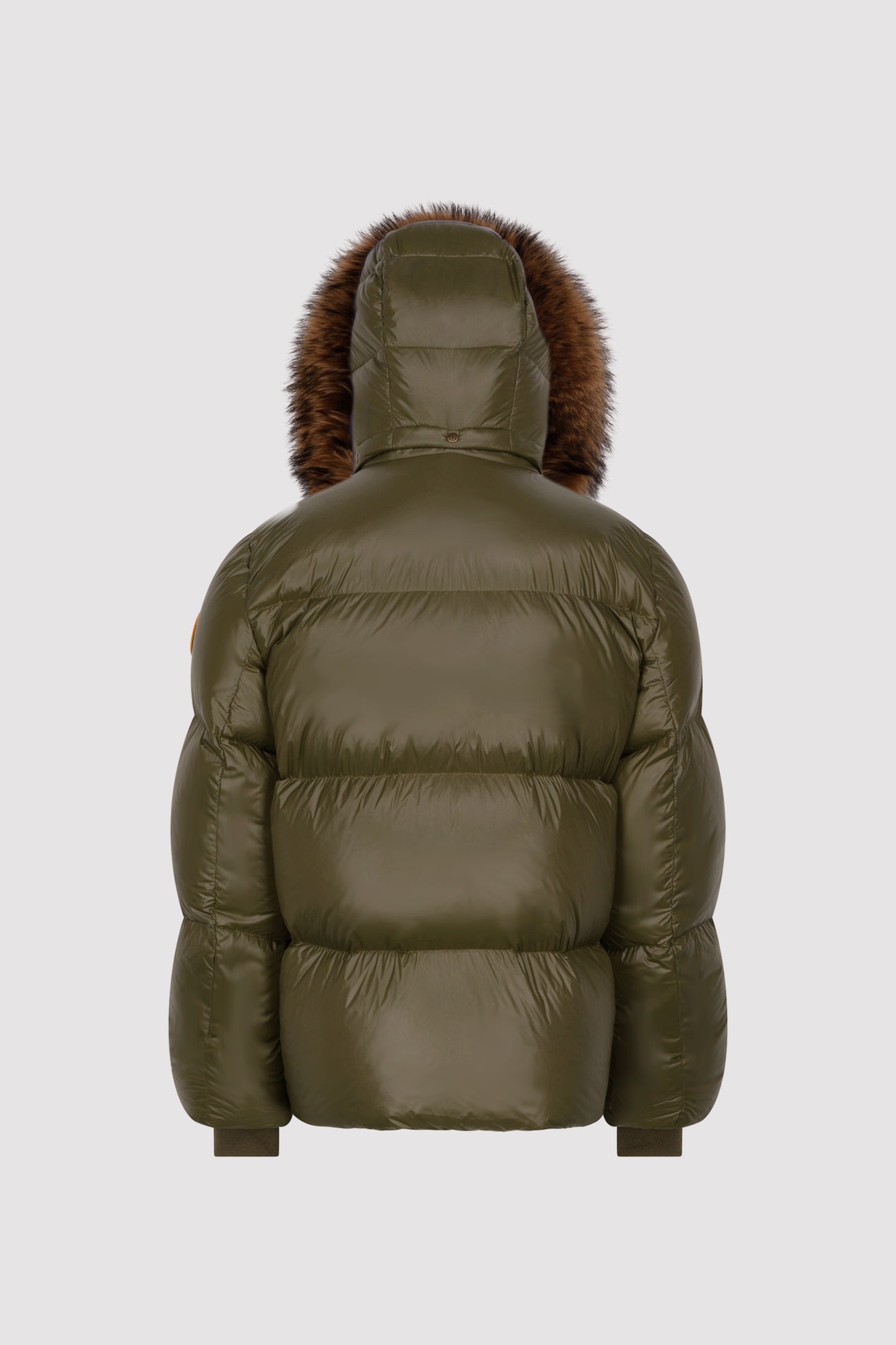 Women's Puffer with Fur in Khaki