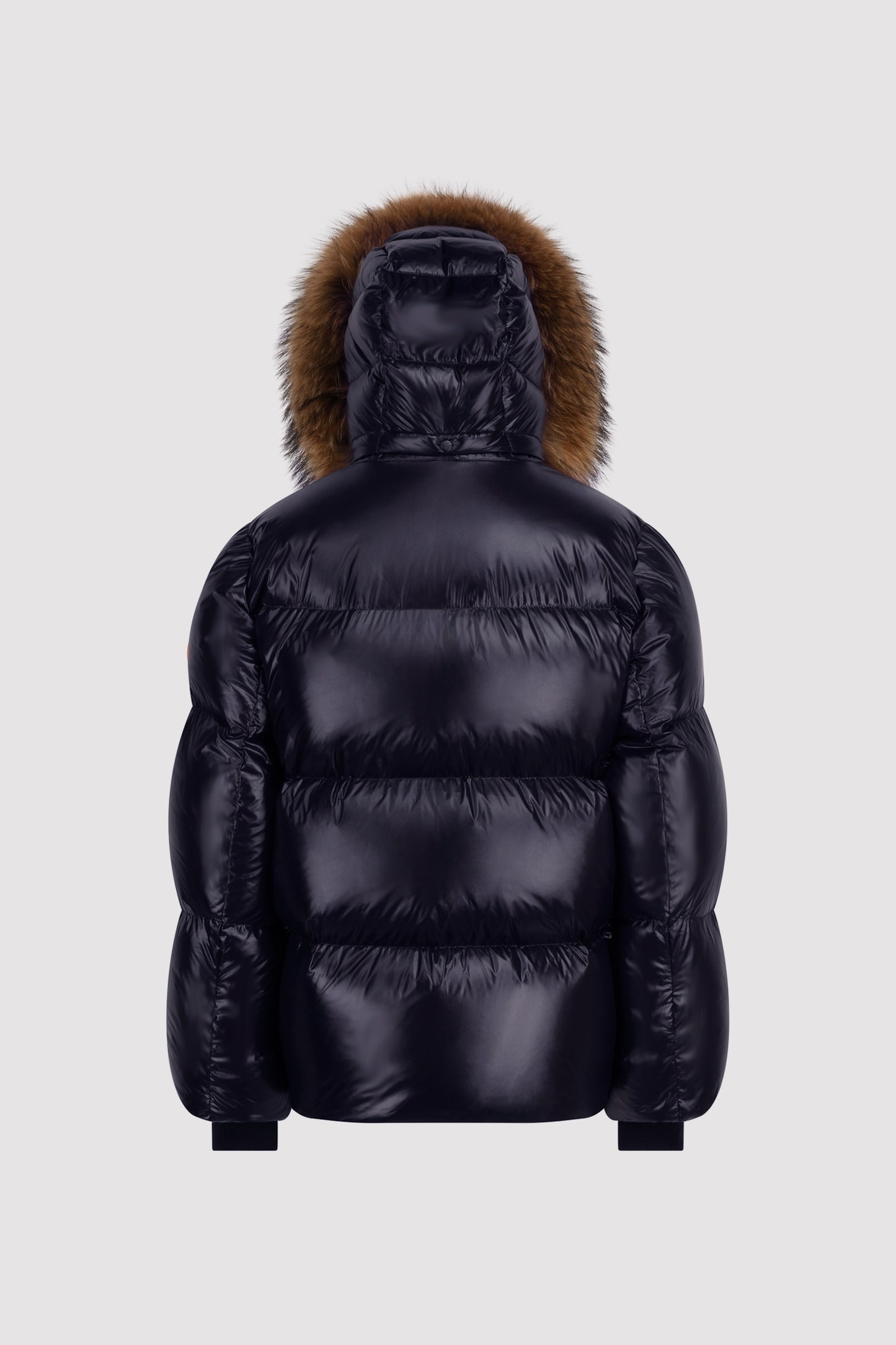 Women's Puffer with Fur in Navy