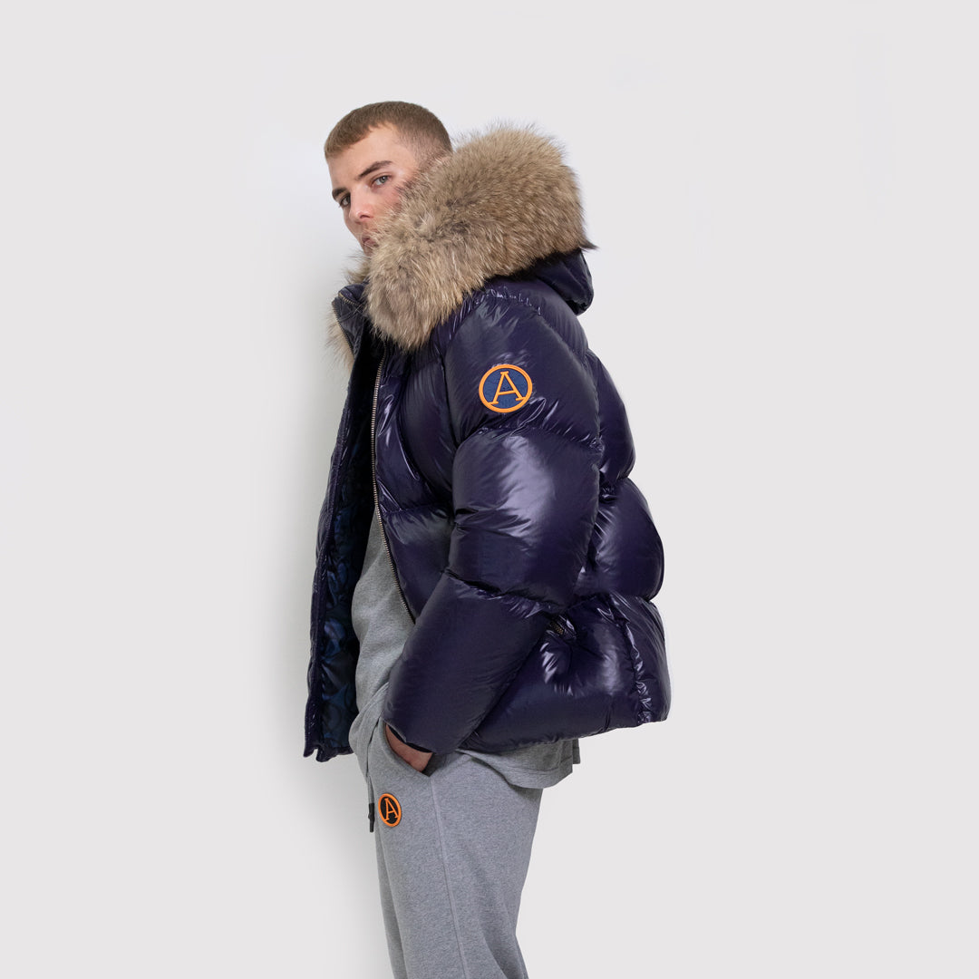 Arctic Army Navy Puffer with Fur