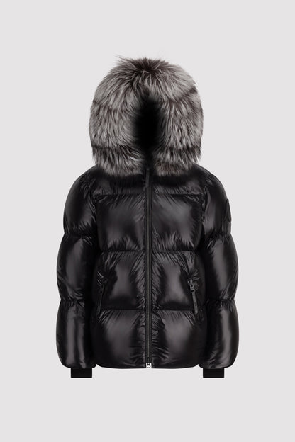 Women's Black Edition Puffer with Fur in Black
