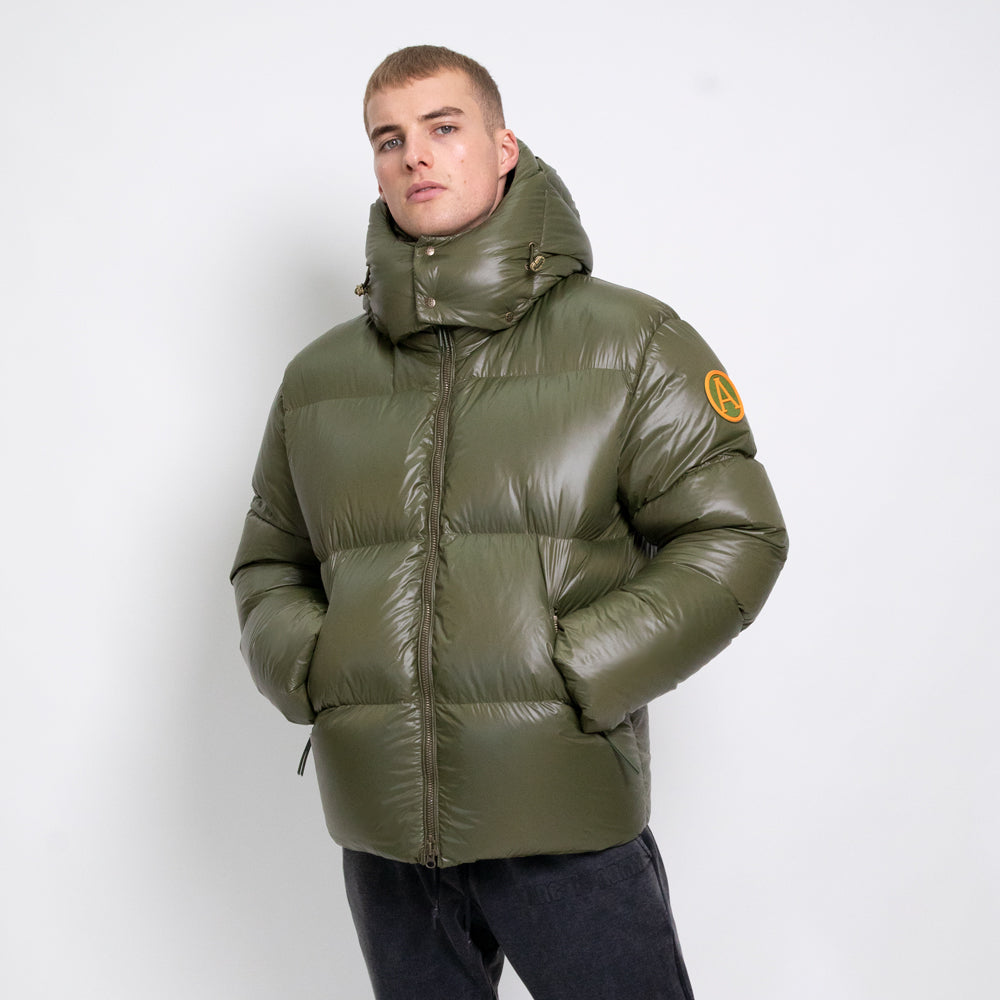 Khaki mens hot sale puffer jacket