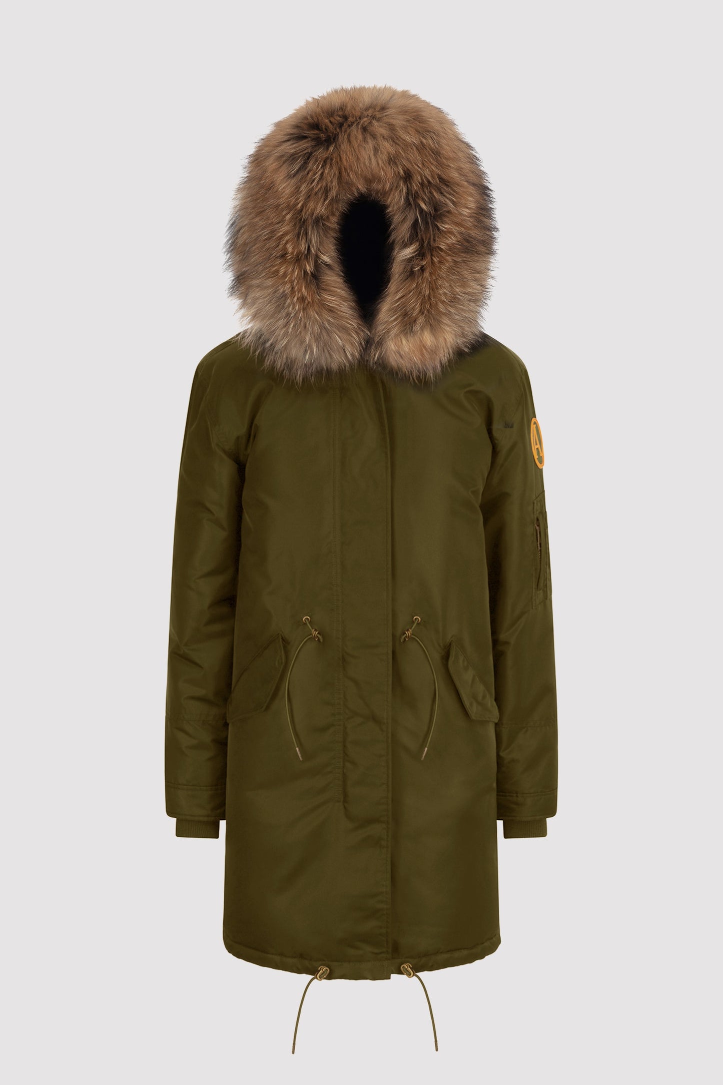 Women's Parka with Fur in Khaki