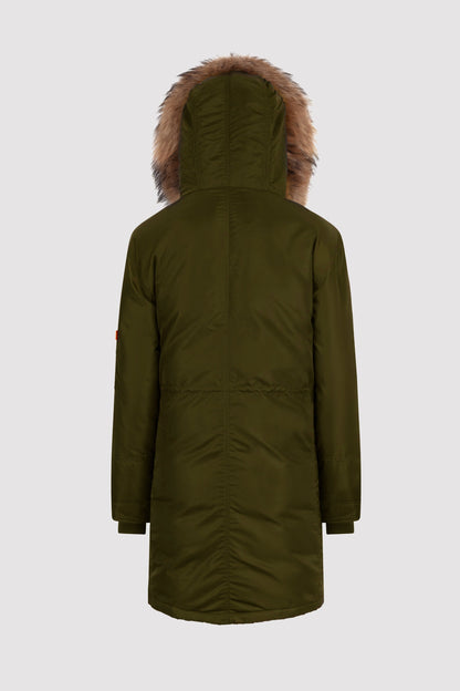 Women's Parka with Fur in Khaki