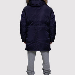 Men's Parka with Fur in Navy