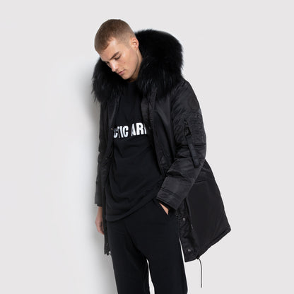Men's Black Edition Parka with Fur in Black