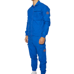 Men's Cargo Pocket LS Shirt in Washed Cobalt Blue