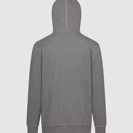 Men's Badge Zip Through Hoodie in Grey