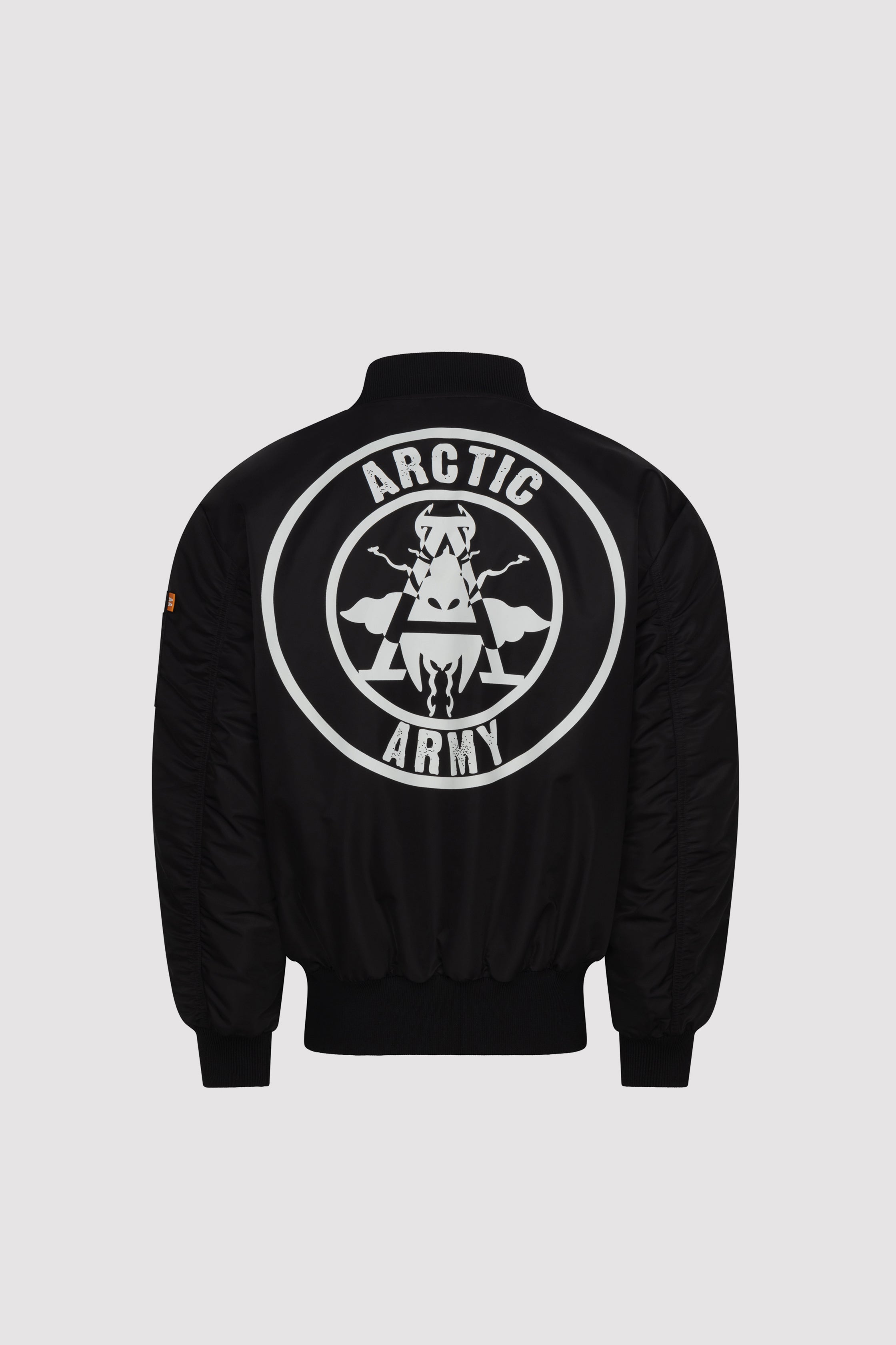 Men s Arctic Army Logo Bomber Jacket in Black