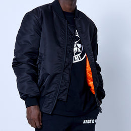 Men's Logo Bomber Jacket in Black