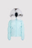 Kids Puffer with Fur in Baby Blue