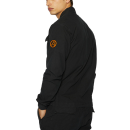 Men's Cargo Pocket LS Shirt in Washed Black