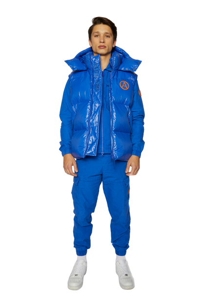 Men's Hooded Gilet in Cobalt Blue