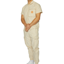 Men's Cargo Pocket SS Shirt in Washed Chalk