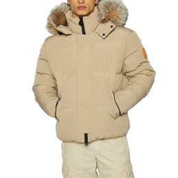 Men's Tailored Puffer with Fur in Fawn